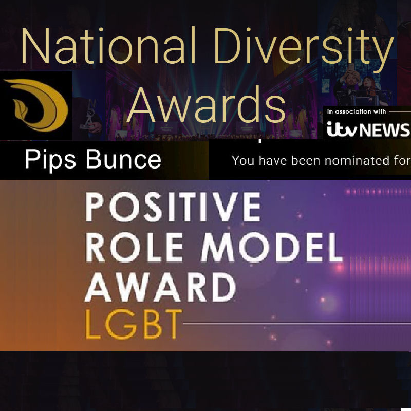 Award recognition icon highlighting the nomination of Pips Bunce on the ITV Sponsored National Diversity Awards list